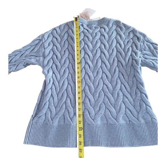 NWT Philosophy Preppy Cozy Chunky Cable Knit Sweater Pullover Blue L SOFT NEW - Picture 10 of 15